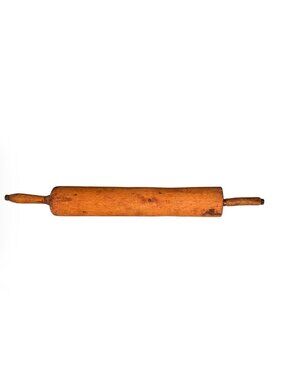 Antique Hardwood Rolling Pin Raised U 30" Long 5.6 Lbs Extra Heavy Commercial